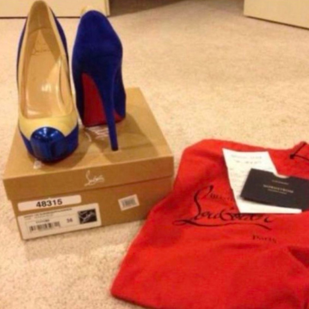Authentic Christian Louboutin Pumps:  Leather And Suede